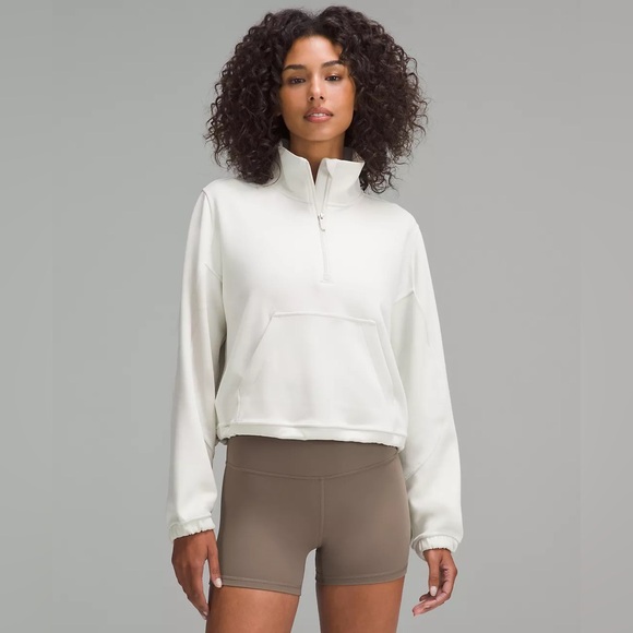 NWT Lululemon Brushed Softstreme Half Zip In Bone - Picture 1 of 7